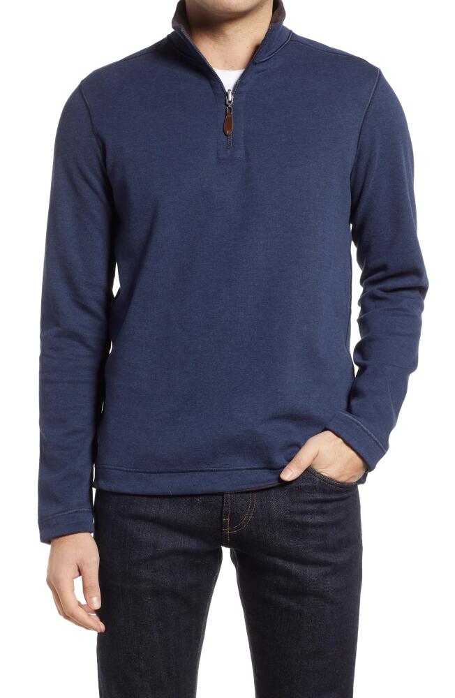 Johnston & Murphy Reversible Quarter Zip Pullover in Navy/Brown Cover