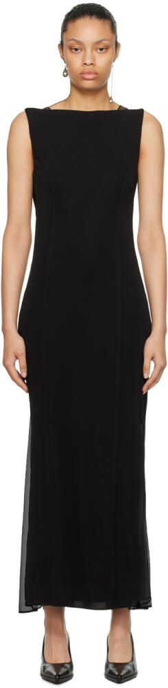 Helmut Lang Black Sheer Back Maxi Dress Cover