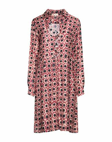 Her Shirt Her Dress Woman Midi dress Burgundy Viscose, Silk Cover