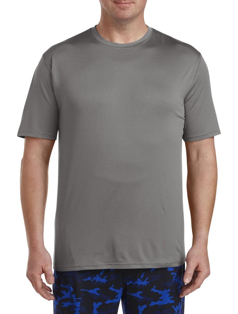 Harbor Bay by DXL Tech Stretch Crewneck T-Shirt in Grey Pinstripe Cover