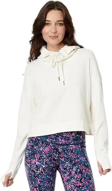 Sweaty Betty Escape Luxe Fleece Crop Hoodie (Lily White) Women's Clothing Cover