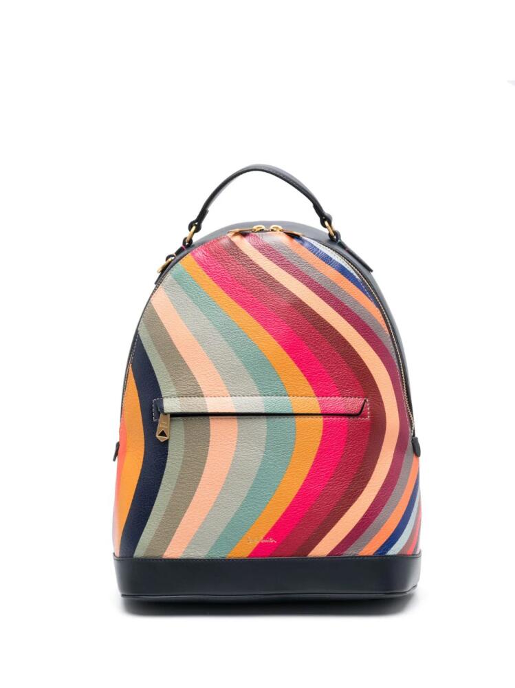 Paul Smith swirl-print leather backpack - Blue Cover