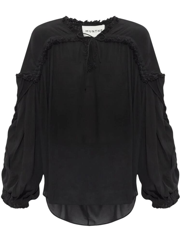 MUNTHE Observation frill-trim blouse - Black Cover