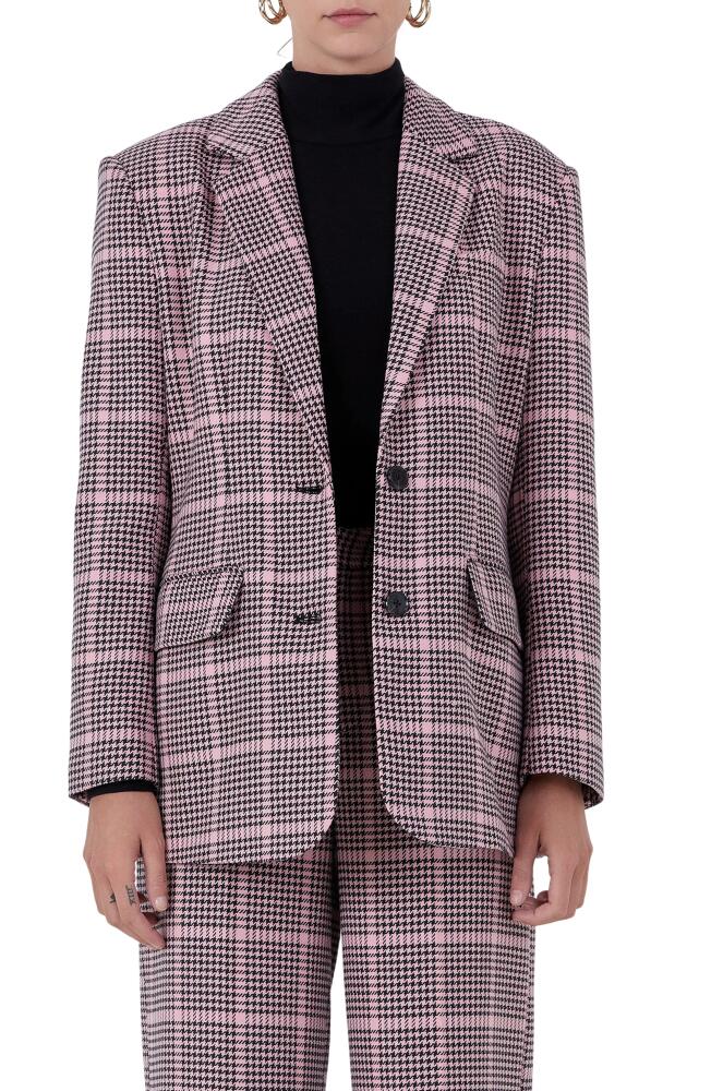 Endless Rose Houndstooth Check Blazer in Pink Multi Cover