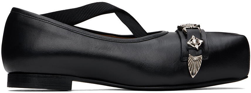 Toga Pulla Black Polido Ballerina Flats Cover