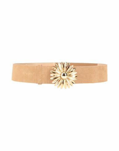 Sandro Woman Belt Beige Cowhide, Brass, Polyester, Rubber Cover