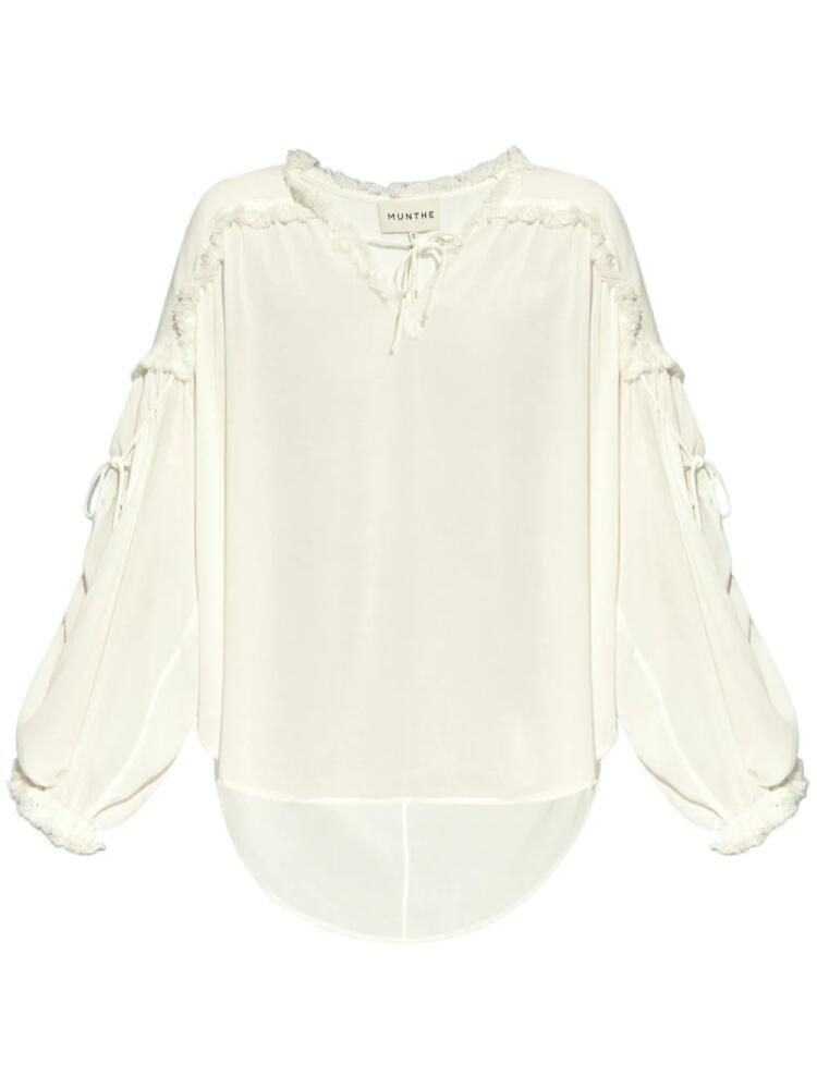 MUNTHE draped front-tie blouse - White Cover