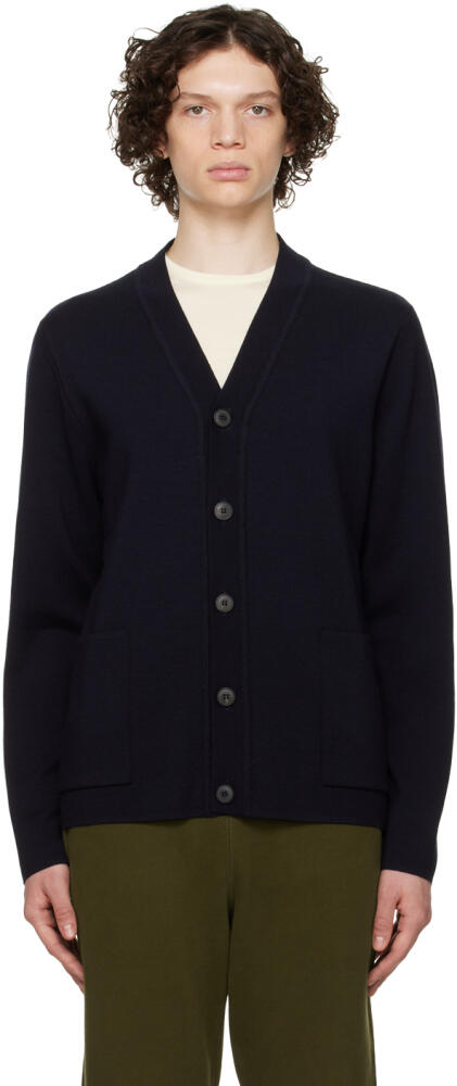 Sunspel Navy Milano Stitch Cardigan Cover