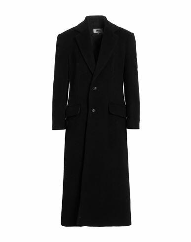 Mm6 Maison Margiela Man Coat Black Virgin Wool, Mohair wool, Polyamide Cover