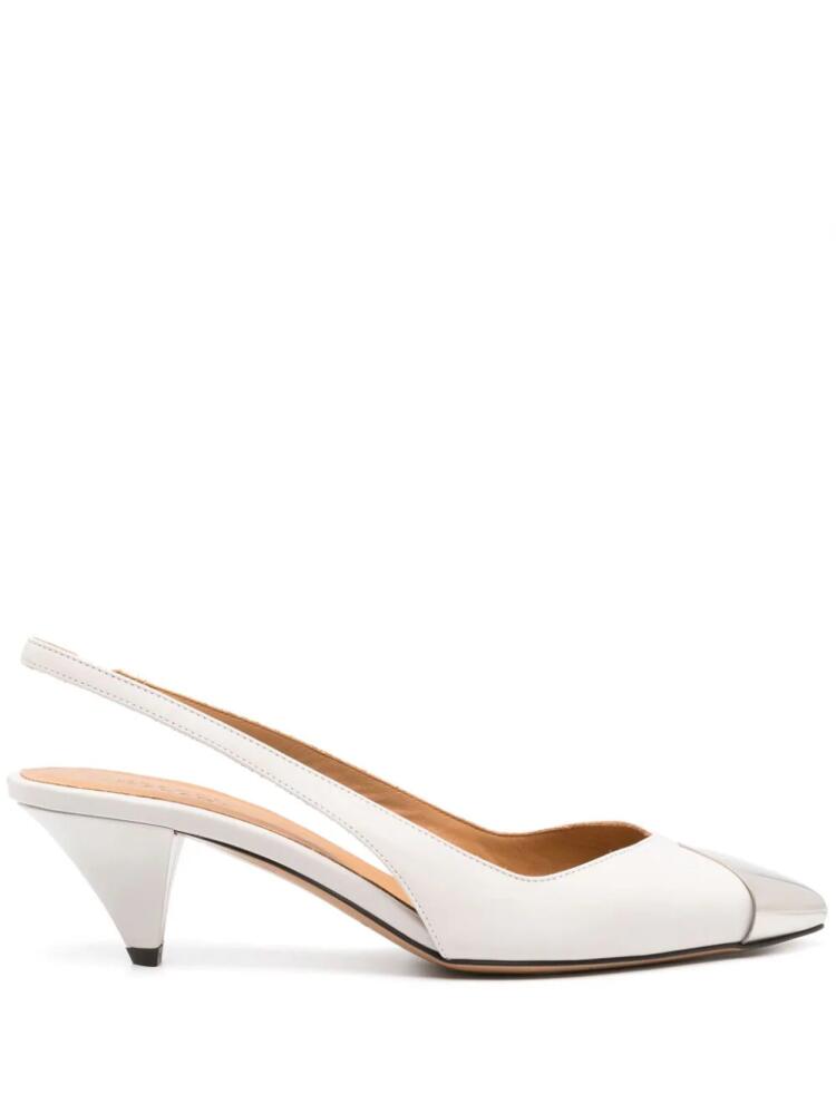 ISABEL MARANT Elina 50mm slingback pumps - White Cover