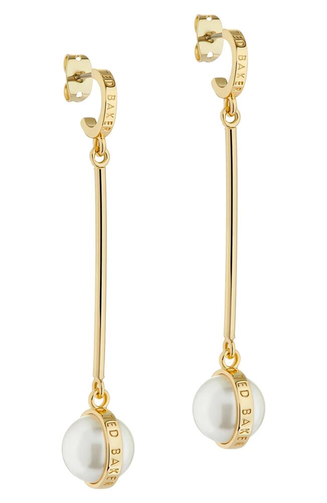 Ted Baker London Perllie Imitation Pearl Drop Earrings in Gold Tone/Pearl Cover