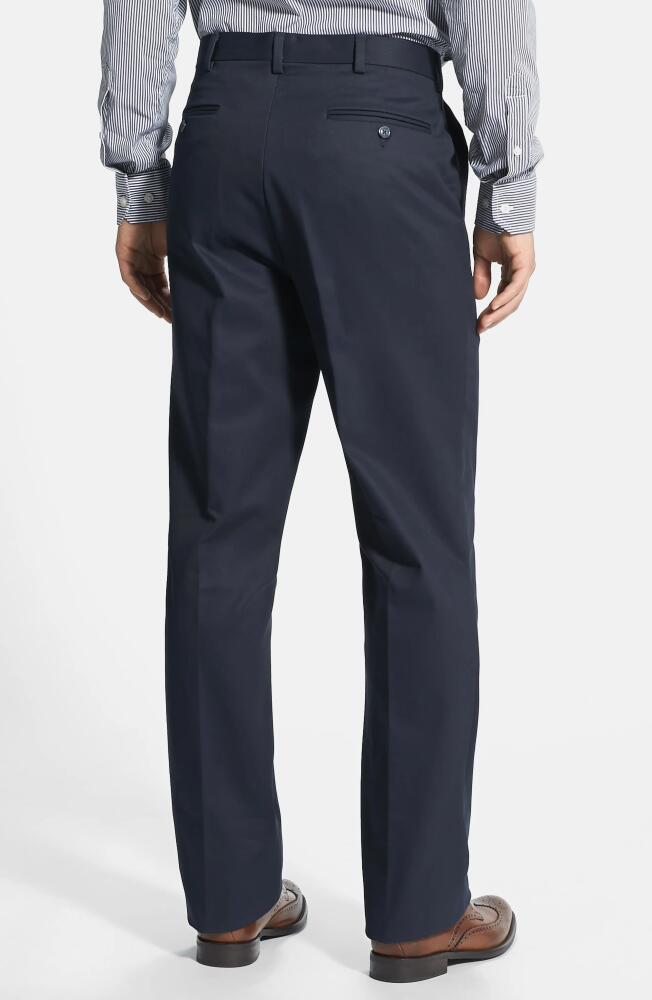 Berle Flat Front Classic Fit Cotton Dress Pants in Navy Cover