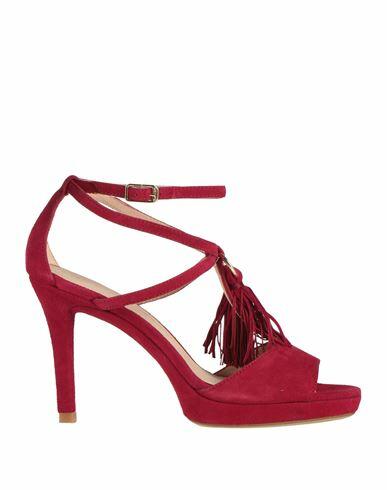 Unisa Woman Sandals Burgundy Leather Cover