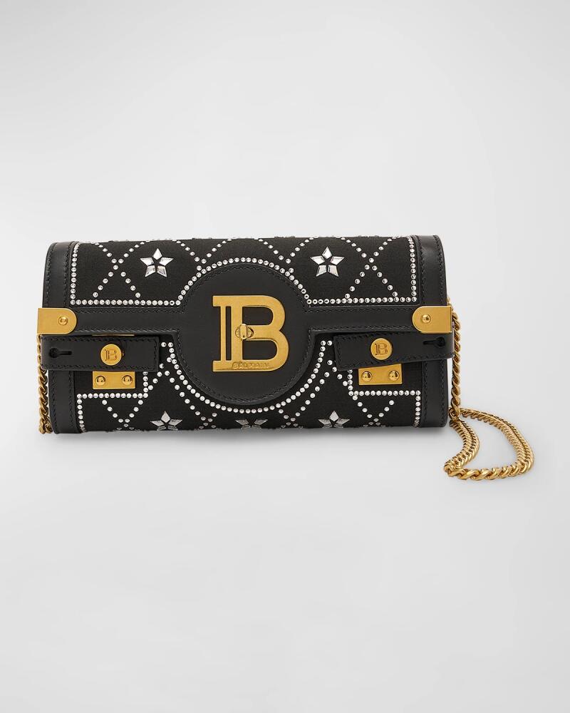 Balmain BBuzz 23 Wallet on a Chain in Satin with Crystals Cover