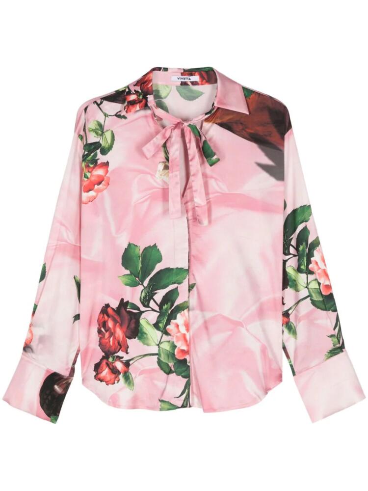 Vivetta floral-print satin shirt - Pink Cover