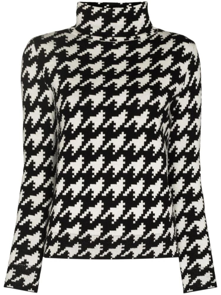 Perfect Moment houndstooth pattern turtleneck jumper - White Cover