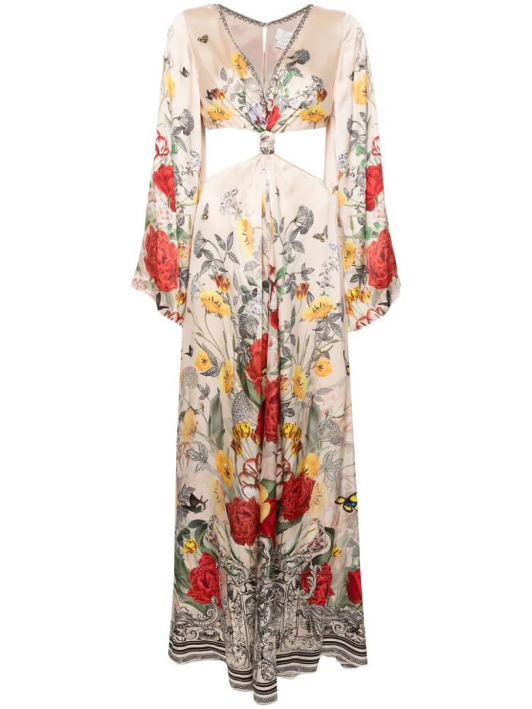 Camilla printed flared sleeve dress - Neutrals Cover