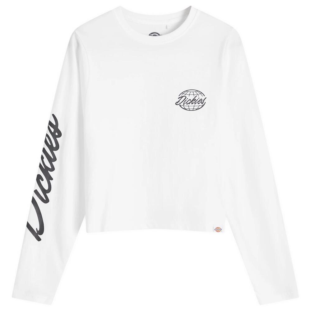 Dickies Women's Globe Long Sleeve T-Shirt in White Cover