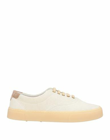 Brunello Cucinelli Man Sneakers Ivory Textile fibers, Leather Cover