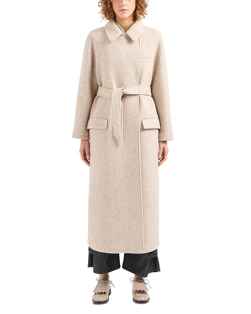 Emporio Armani Wool Melange Belted Trench Coat Cover