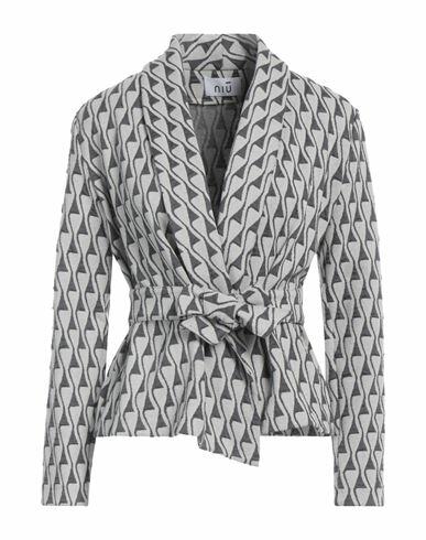 Niū Woman Cardigan Light grey Viscose, Polyester, Cotton, Polyamide, Elastane Cover