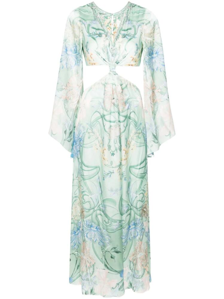 Camilla floral-print silk maxi dress - Green Cover