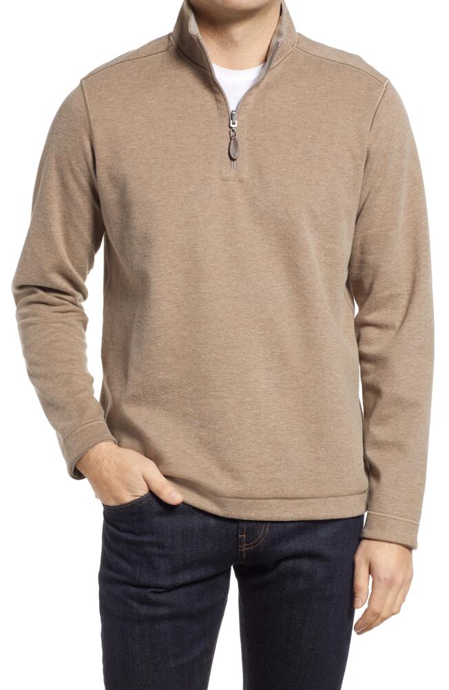 Johnston & Murphy Reversible Quarter Zip Pullover in Oatmeal/Light Gray Cover