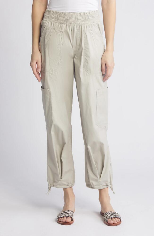 Wit & Wisdom 'Ab'Leisure Skyrise Pull-On Straight Leg Poplin Cargo Pants in Seashell Cover