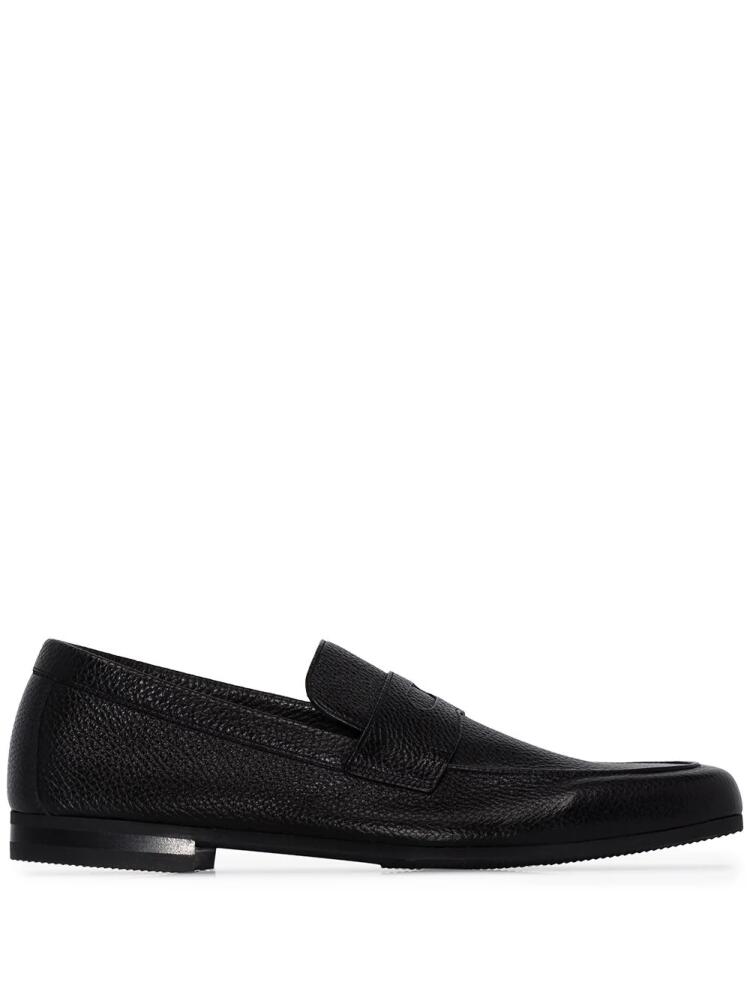 John Lobb Thorne grained-leather loafers - Black Cover