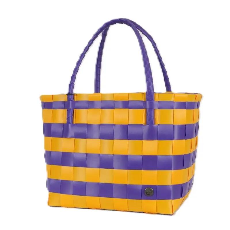 Handed By Paris Spirit Recycled Tote Bags in Purple/yellow Cover