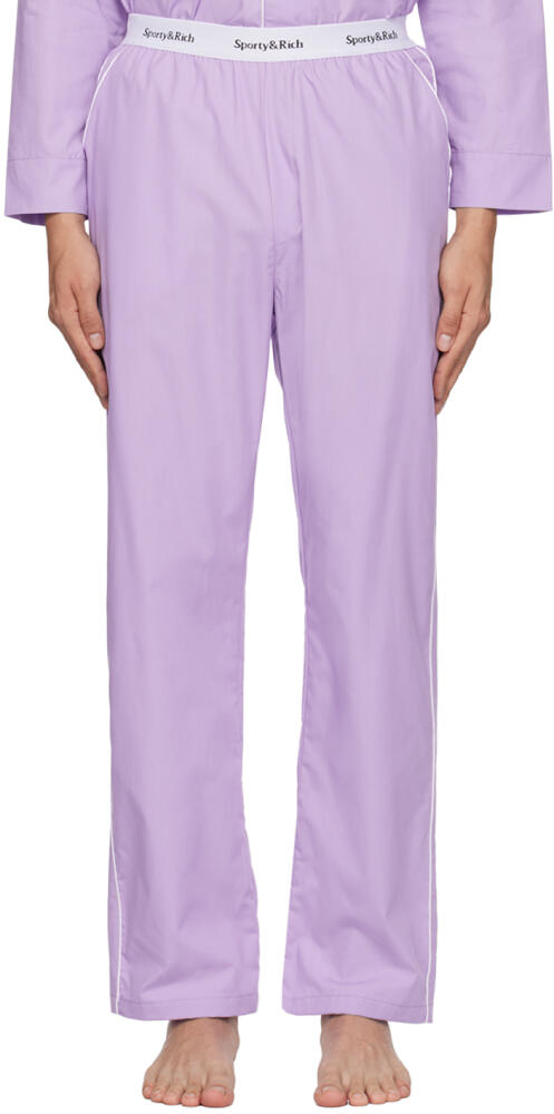 Sporty & Rich Purple Serif Sweatpants Cover