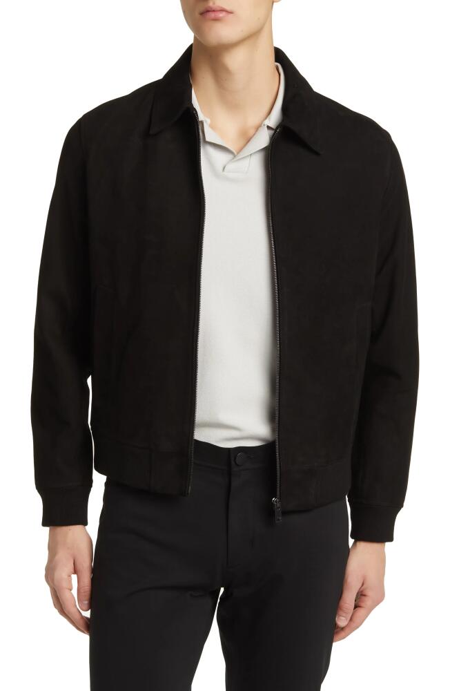 Theory Wyatt Reece Leather Bomber Jacket in Black - 001 Cover