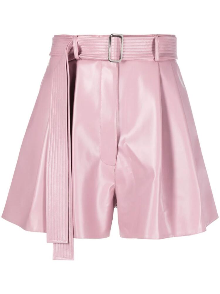 Alex Perry high-waisted belted shorts - Pink Cover