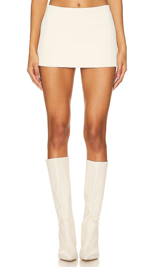 LOBA Anabella Faux Leather Micro Skirt in White Cover