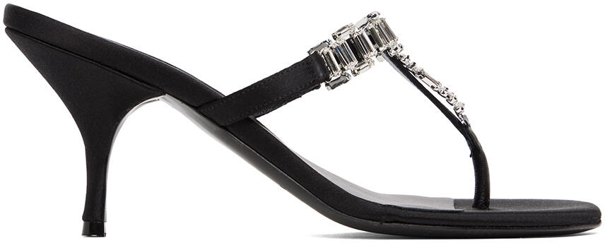 Magda Butrym Black Crystal Thong Heeled Sandals Cover