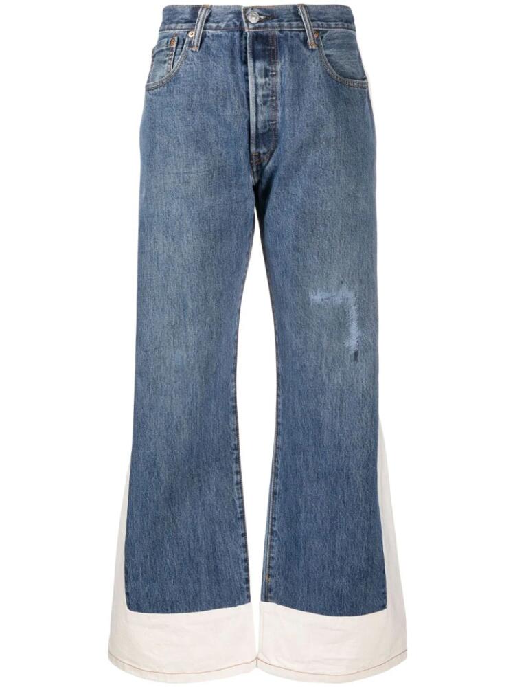 B SIDES two-tone wide-leg jeans - Blue Cover