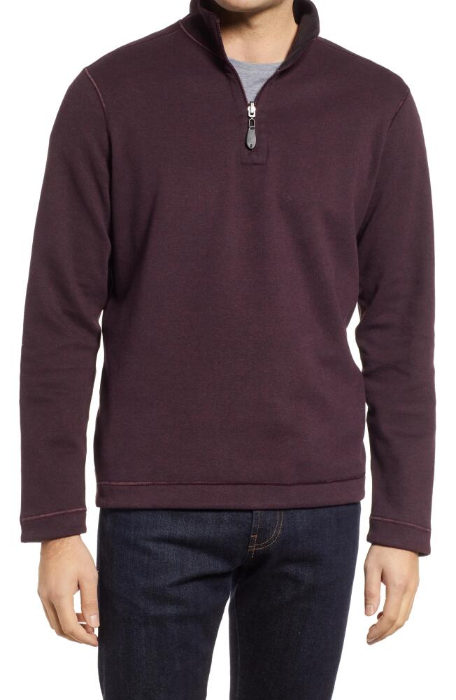 Johnston & Murphy Reversible Quarter Zip Pullover in Burgundy/Charcoal Cover