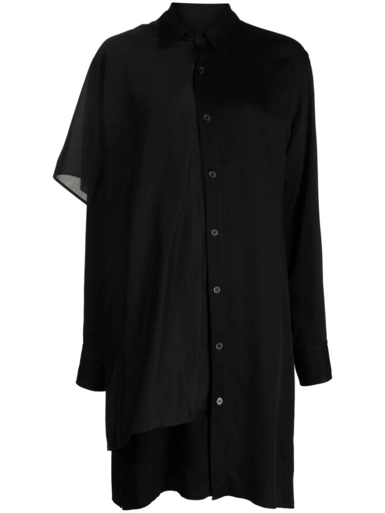 Yohji Yamamoto satin stole shirtdress - Black Cover