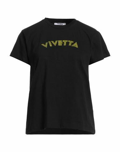 Vivetta Woman T-shirt Black Cotton, Glass Cover