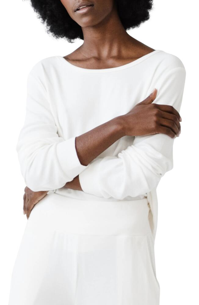 Cozy Earth Rib Long Sleeve Knit Pajama Top in Ivory Cover