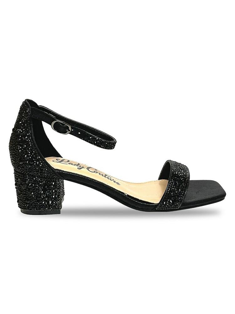 Lady Couture Women's Dazzle Embellished Ankle Strap Sandals - Black Cover