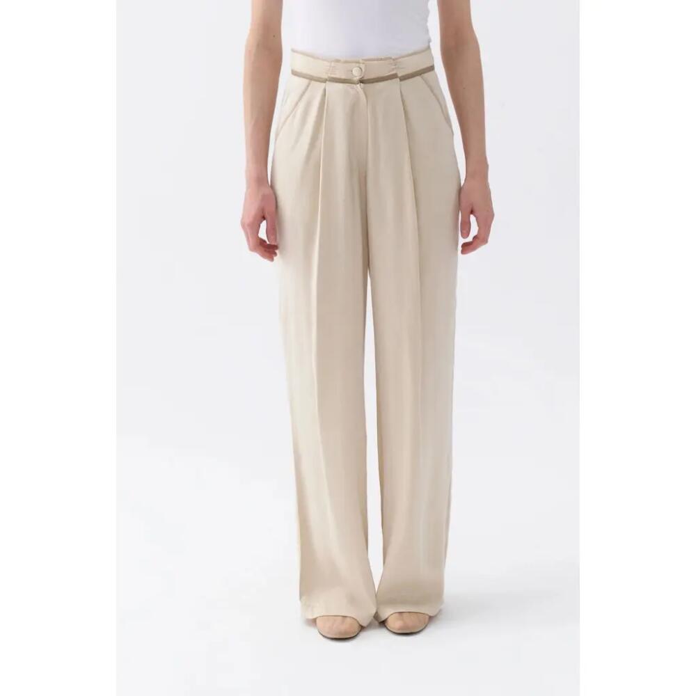 Nocturne Pleated Palazzo Pants in Ivory Cover