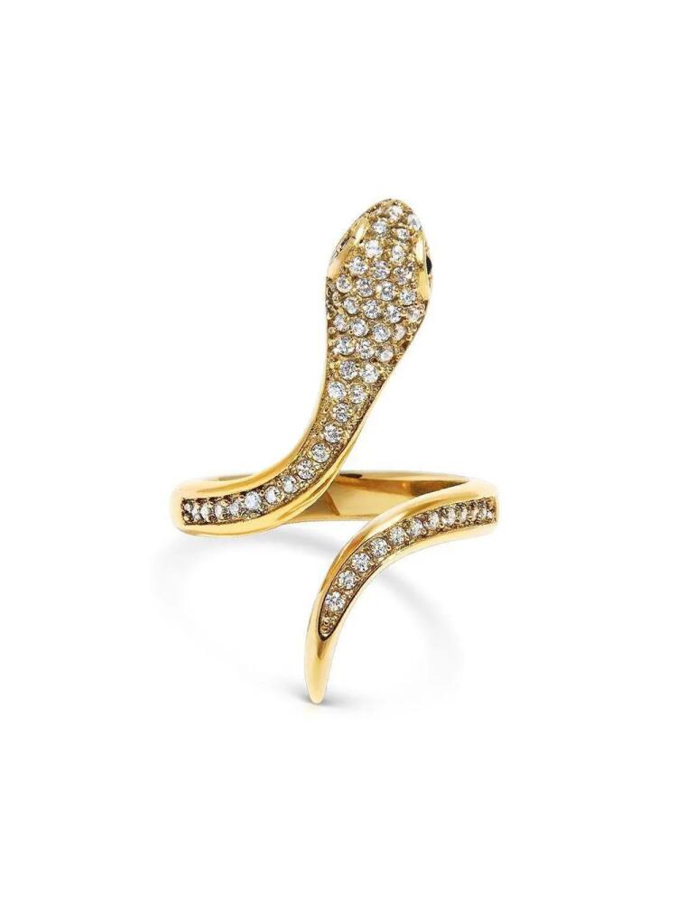 Nialaya Jewelry crystal-embellished snake ring - Gold Cover