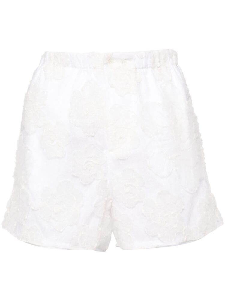 Nº21 floral-embroidered cotton shorts - White Cover