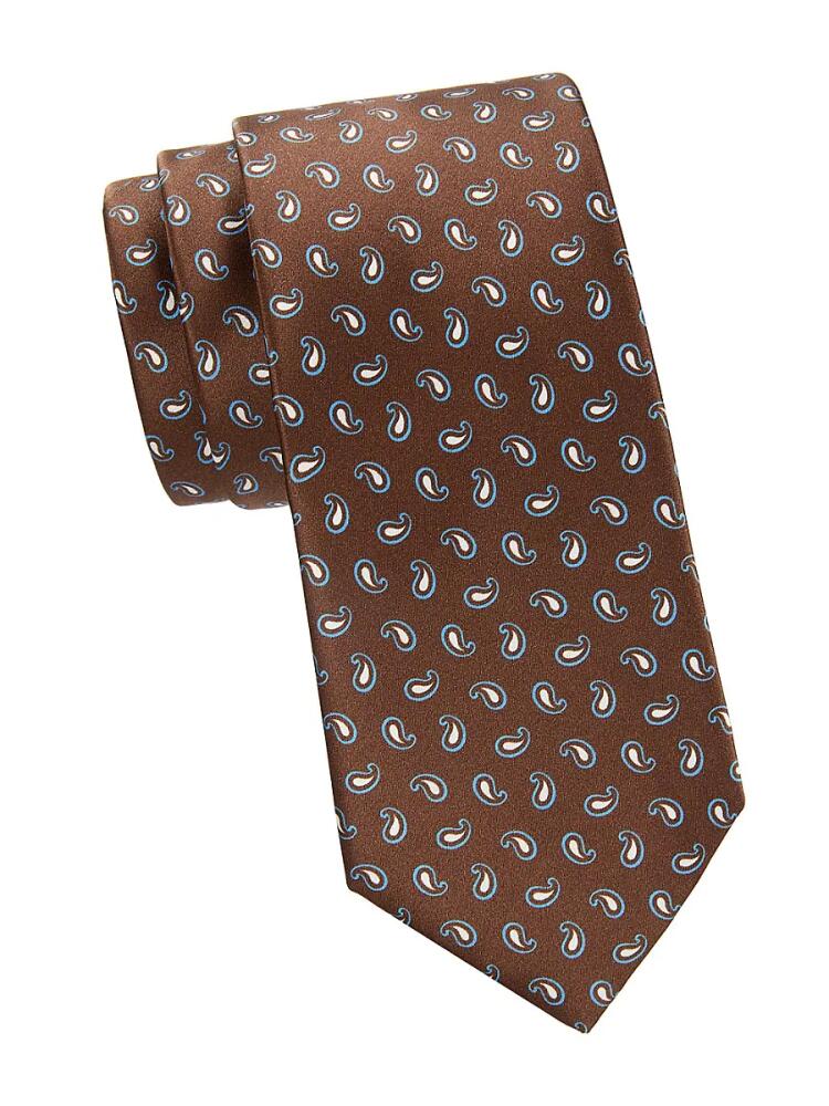 Brioni Men's Paisley Silk Tie - Bordeaux Cover