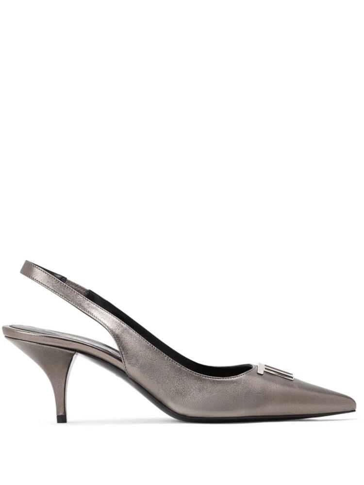 TOM FORD logo-plaque 65mm slingback pumps - Grey Cover