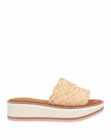 Clergerie Woman Sandals Beige Straw, Goat skin Cover