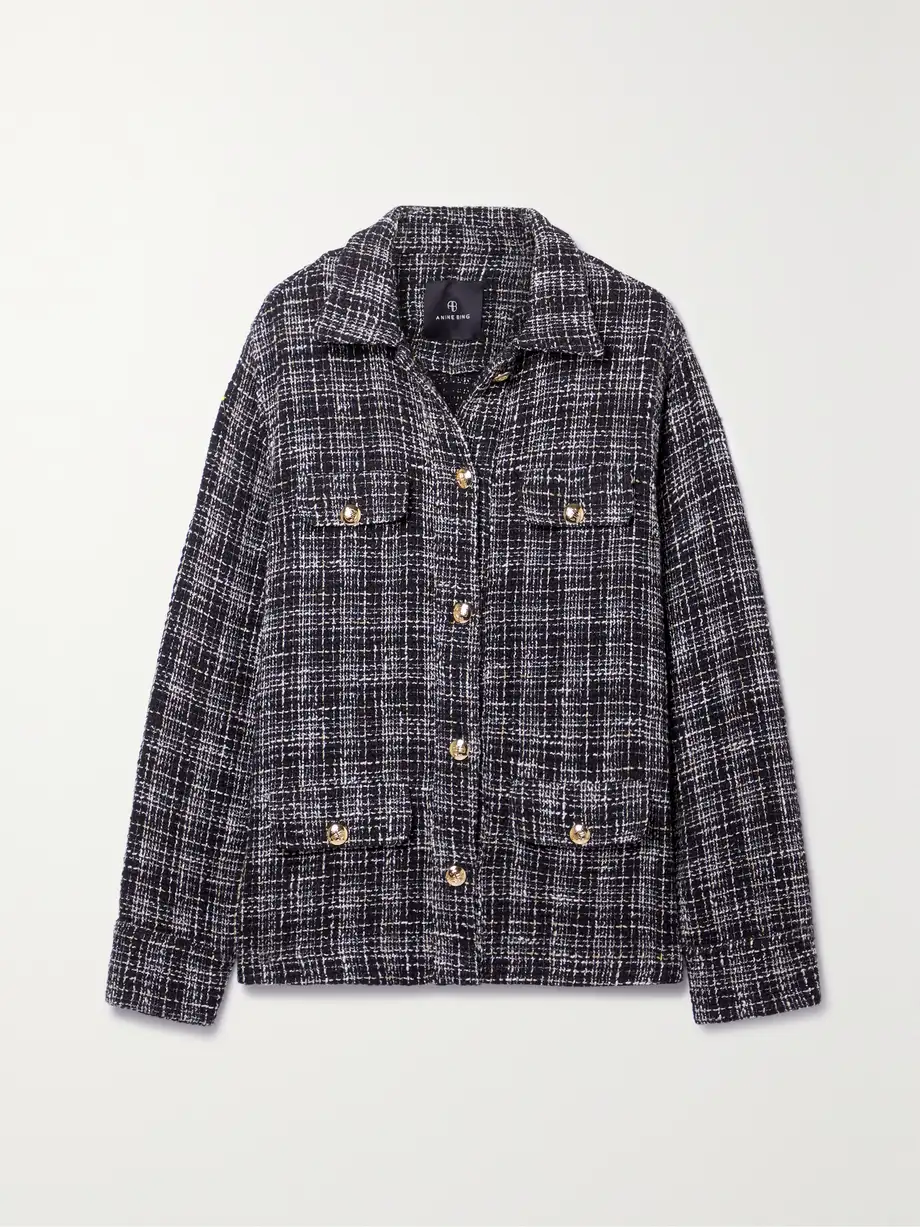 Anine Bing - Corey Checked Metallic Tweed Jacket - Multi Cover