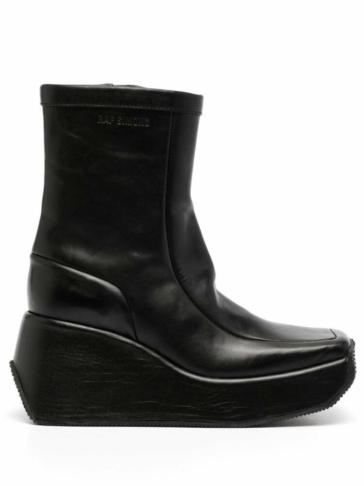 Raf Simons square-toe wedge boots - Black Cover