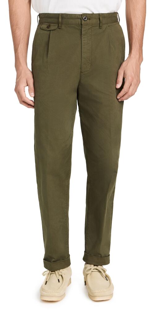 Alex Mill Standard Pleated Chino Pants Military Olive Cover